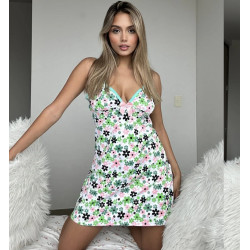 Bata Blanca Estampada Flores