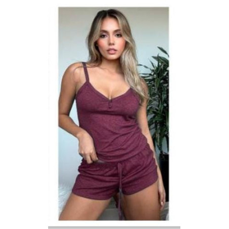 Pijama  Shorts Blusa Tiras Algodón