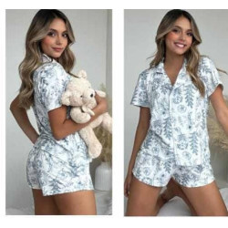 Pijama  Shorts Blusa Manga Botones  Piel Durazno